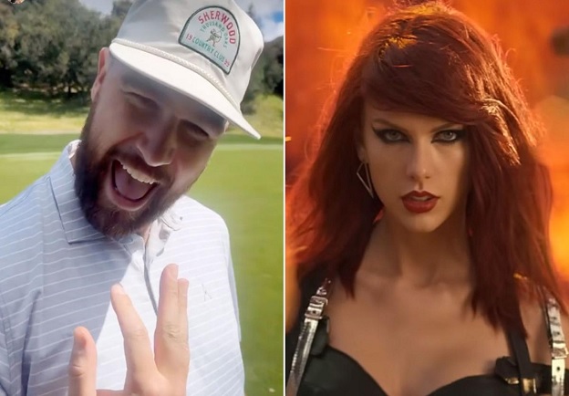 Parsons shared a clip of Kelce lining up a shot with Swift's song 'Bad Blood' blasting out in the background but that wasn't the only reference made to the tight end's superstar girlfriend out on the fairways.