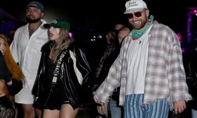 Fans SLAMMED Travis Kelce and Taylor Swift for their 'RIDICULOUS' choice of dressing as they were both seen looking loved-up they holds hands together after partying the night away at Coachella - 'Taylor and Travis both look ridiculous. She's trying to dress all edgy and Travis looks like a clown...'