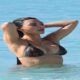 Kim looked carefree and relaxed as she savored her time in paradise