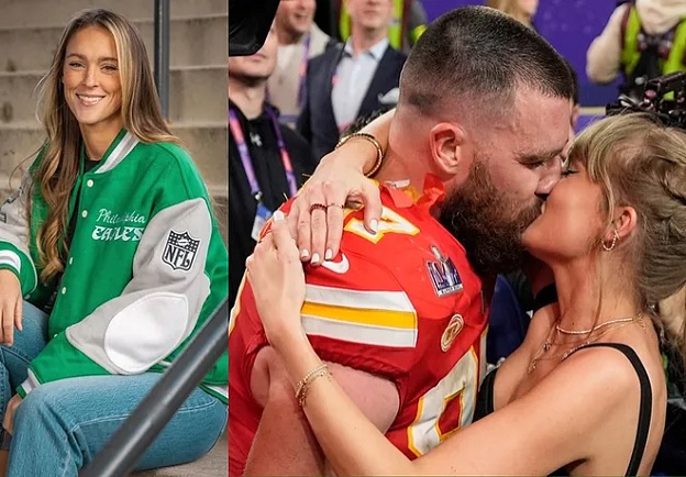 Kylie Kelce says witnessing the romance between Travis Kelce and Taylor Swift has been "amazing"