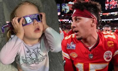 Patrick Mahomes heroically saves daughter Sterling during Solar Eclipse right in front of Brittany