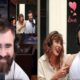 Travis and Jason Kelce new heights podcast episode hosts Taylor swift....Trav talk about engagement while Taylor grin from ear to ear