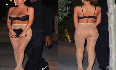 JUST IN: Bianca Censori exposes bare bottom in SEE-THROUGH nude tights for dinner date with Kanye West in LA - as her rapper husband is sued by ex Donda Academy employee