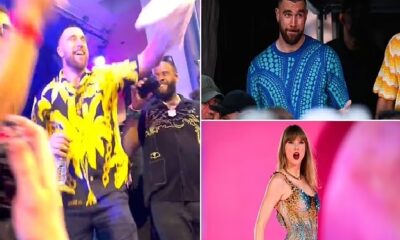 Travis Kelce's manager shares behind the scenes footage of the Chiefs star's latest commercial as he shows off his golf swing amid release of girlfriend Taylor Swift's new album