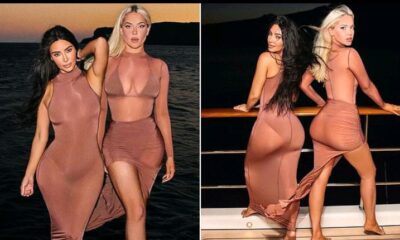 News Update: Kim Kardashian slips her famous curves into sheer bodycon dress alongside new busty BFF Olivia Pierson for steamy SKIMS shoot.see more...