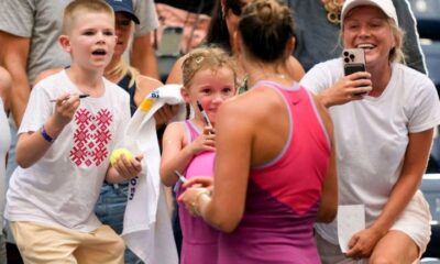 ‘How cute is that?’ Aryna Sabalenka meets her ‘mini me’ at the US Open