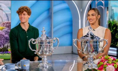 News Update: Jannik Sinner and Aryna Sabalenka stop by Studio 1A to talk about their victories at the U.S. Open and share how they celebrated. Sabalenka also reveals details on the temporary tattoo her coach got on his head!