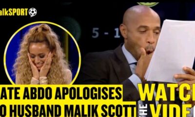 Kate Abdo forced to apologise to Malik Scott after on-air blunder as Thierry Henry hides behind paper...see more