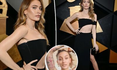 Paris Jackson covers up more than 80 tattoos on 2024 Grammys red carpet...see more