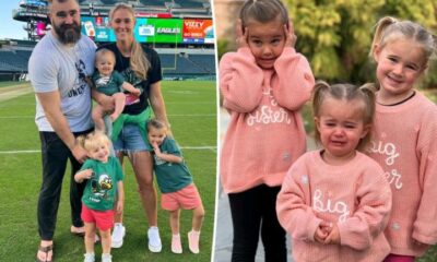 Excitement: Jason Kelce’s wife, Kylie, shocked her three daughters after announcing her pregnancy with baby girl No.4..see more