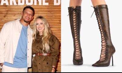 Breaking News: Brittany Mahomes Dons Corset-Inspired Vintage Brown Le Silla Colette Boots at Amex x Carbone Beach Event With Husband Patrick Mahomes...see more