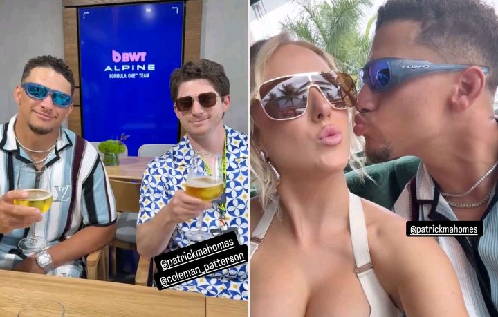 Breaking News: Patrick Mahomes Wears $3,700 Louis Vuitton Outfit for Day Date at F1 Grand Prix in Miami with Wife Brittany...see more