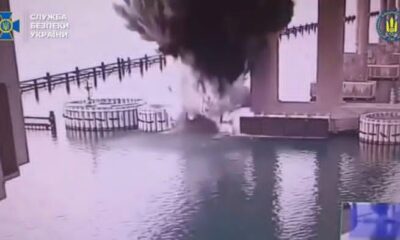 Breaking - The Ukraine military have successfully blown up The Kerch Bridge which connects Russia to Crimea. This is the second day of brilliant, strategic attacks on Russia. This bridge is or was heavily used to transport Russian equipment and artiller into Ukraine. This is another severe blow to the Russian military.