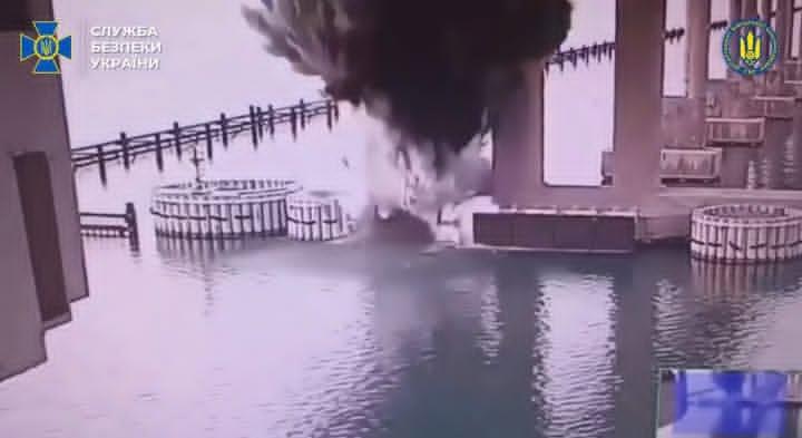 Breaking - The Ukraine military have successfully blown up The Kerch Bridge which connects Russia to Crimea. This is the second day of brilliant, strategic attacks on Russia. This bridge is or was heavily used to transport Russian equipment and artiller into Ukraine. This is another severe blow to the Russian military.