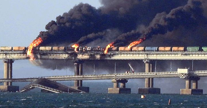 Breaking News: First, Ukraine destroyed 1/3 of Russia’s bomber fleet in a massive drone strike. Then, they launched an underwater attack on the Kerch Bridge that connects Crimea to Russia. See how they’re not kıllıng innocent civilians and children by bombing cities, schools and hospitals? Very mindful. Very demure.