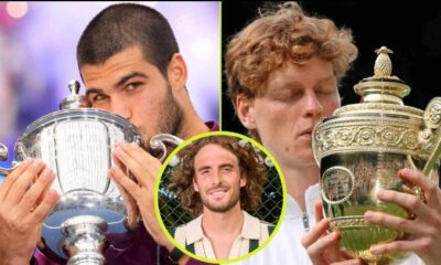 Breaking News: Stefanos Tsitsipas asked how many Grand Slams Carlos Alcaraz & Jannik Sinner will win....see more